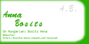 anna bosits business card